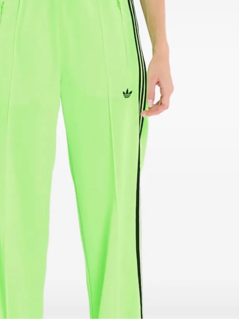 adidas Neon Green Track Pants with Black Side Stripes
